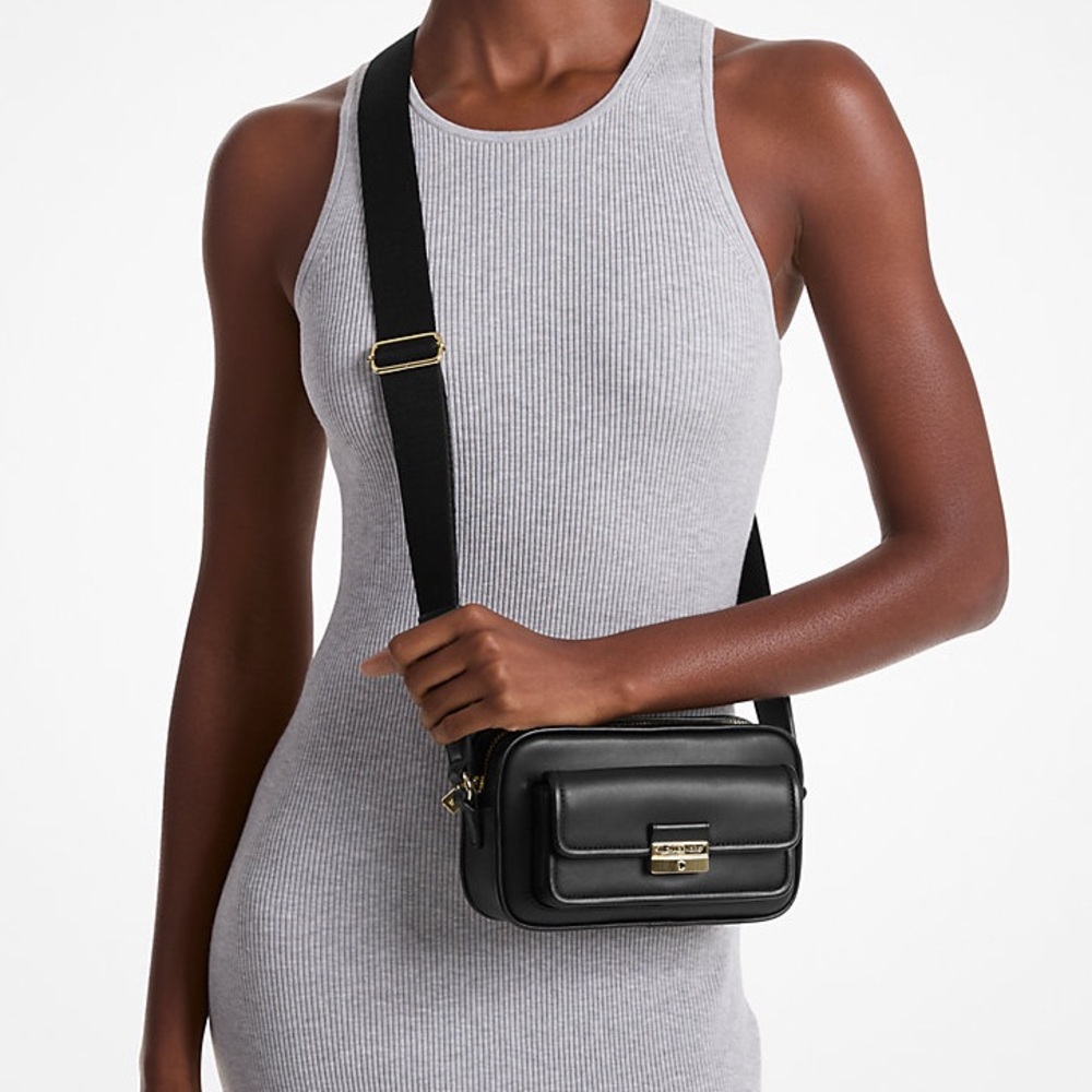 Michael Kors Bradshaw Leather Camera Crossbody Bag